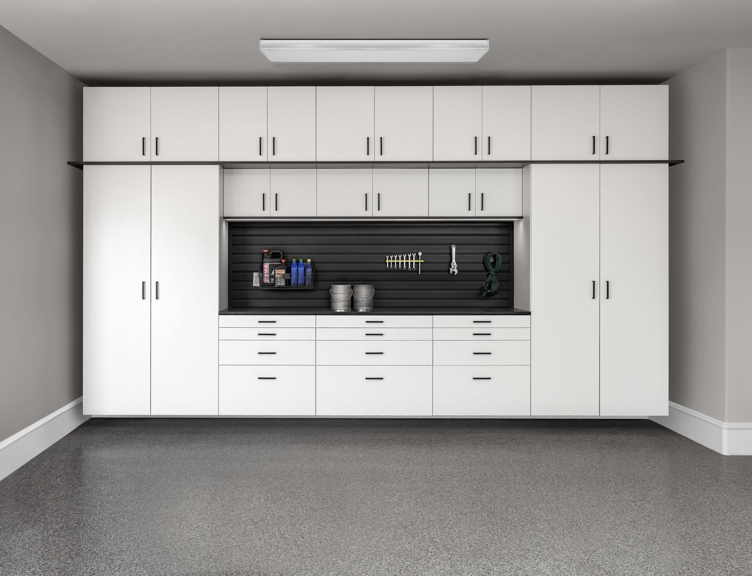 White Cabinets with Ebony Star Workbench Straight Feb 2021